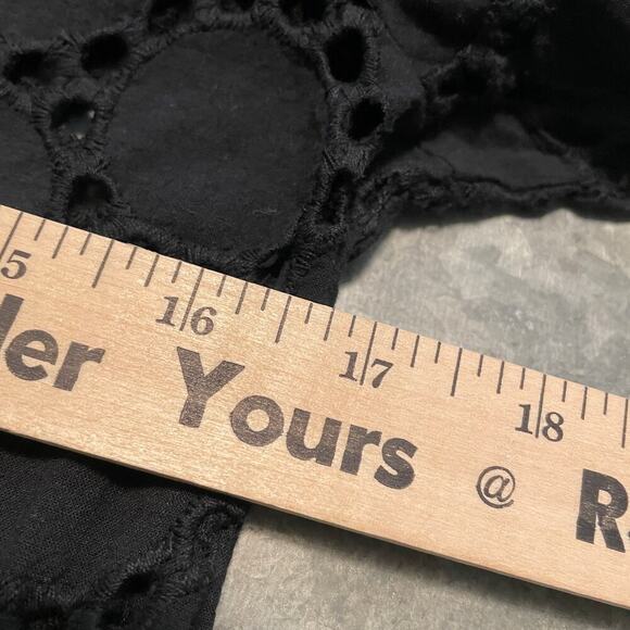 Dream Beach Cover Up Dress Black USA Cotton Womens Medium Swim Embroidered Boho - Picture 6 of 7